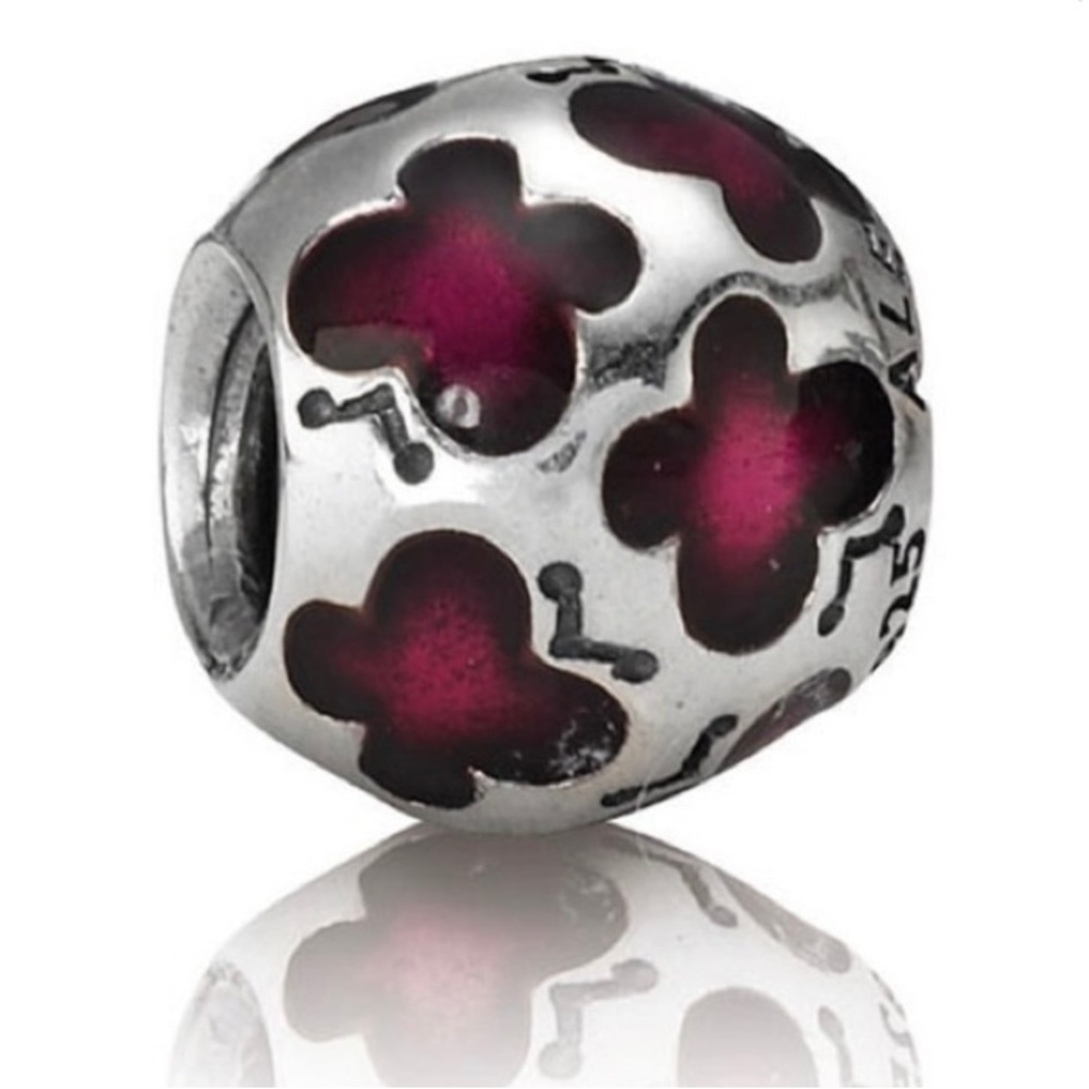 Retired Pandora Magenta Enamel Butterfly Charm
